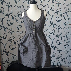 Charlotte Russe Black Corduroy Overall Pinafore Mini Dress